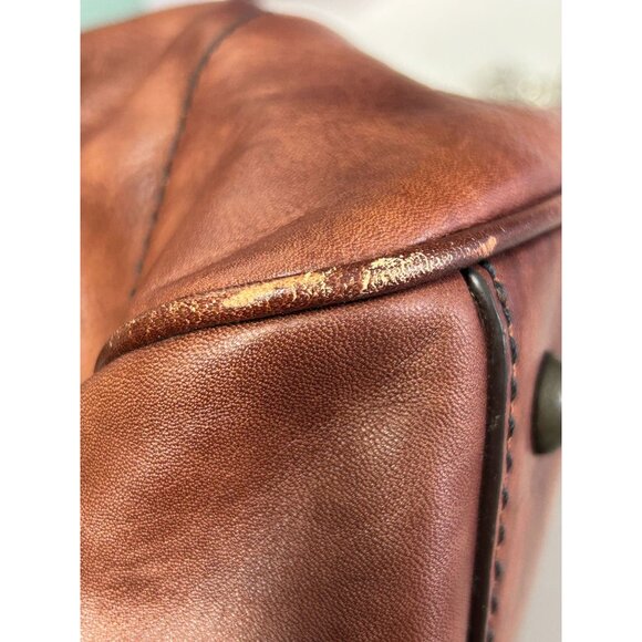 Vintage Fossil 'Lineage' Framed Doctor's Style Leather Bag in Brown - Picture 13 of 14